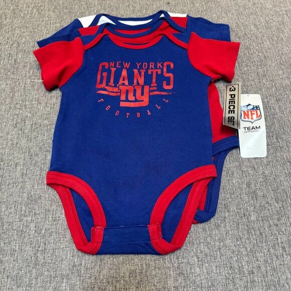 NFL New York Giants Infant 3pk Bodysuit, 3/6 Months - Picture 1 of 6